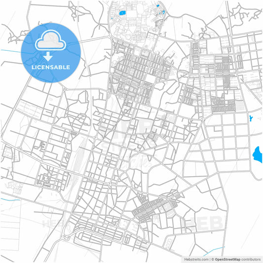 Iksan, North Jeolla, South Korea, city map with high resolution roads.