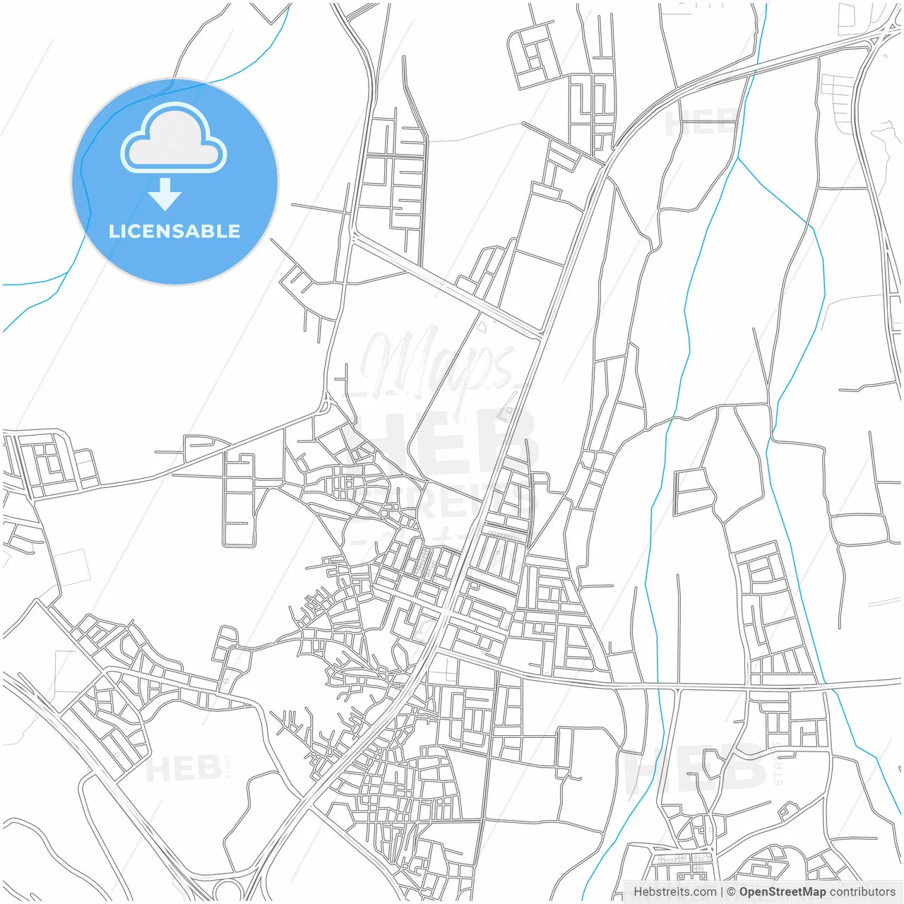 Medina, Saudi Arabia, city map with high resolution roads.