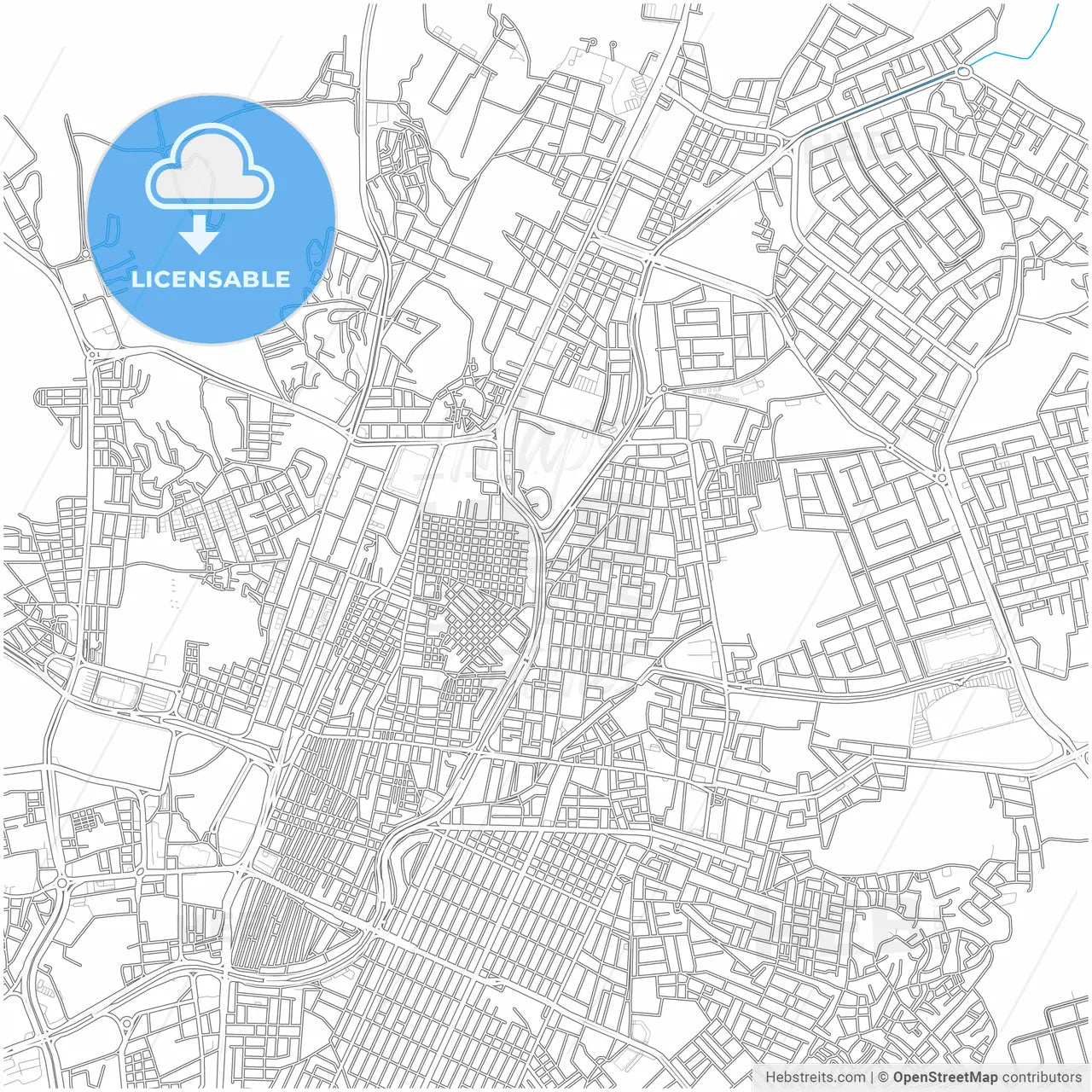 Taif, Saudi Arabia, city map with high resolution roads.