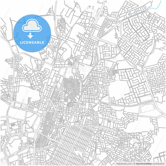 Taif, Saudi Arabia, city map with high resolution roads.