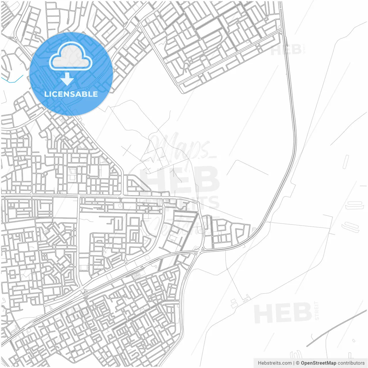 Khamis Mushayt, Saudi Arabia, city map with high resolution roads.