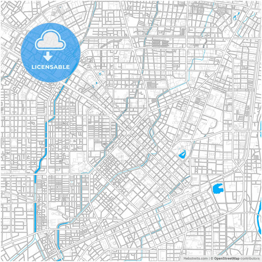Taichung, Taiwan, city map with high resolution roads.