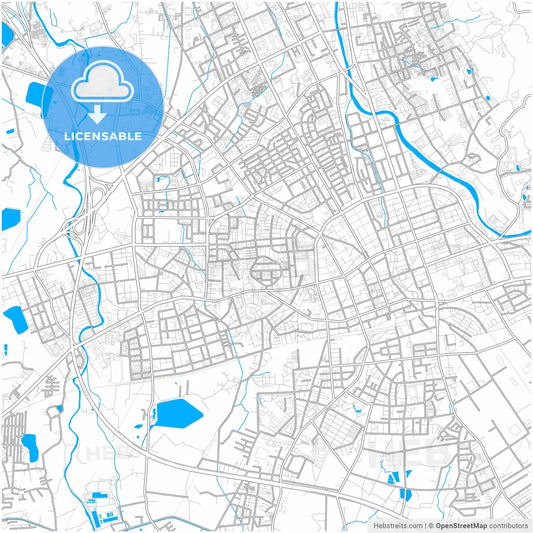 Taoyuan, Taiwan, city map with high resolution roads.