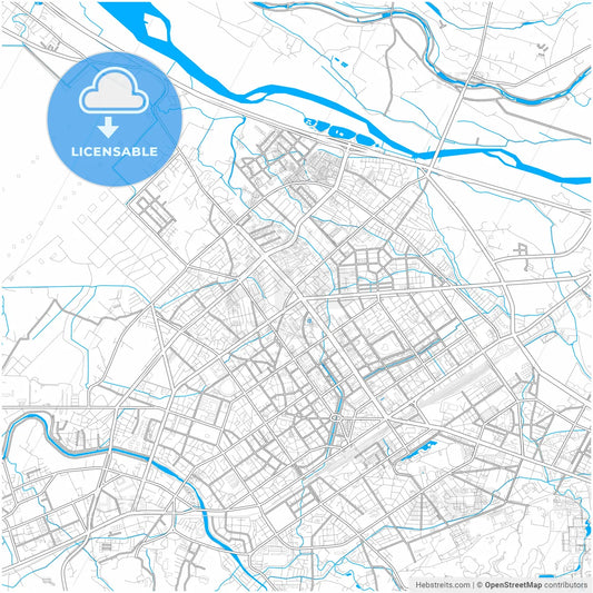 Hsinchu, Taiwan, city map with high resolution roads.