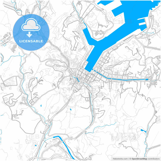 Keelung, Taiwan, city map with high resolution roads.