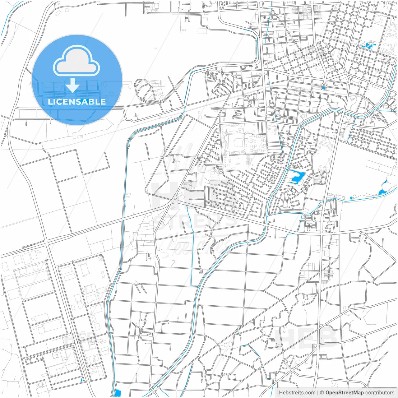 Pingtung, Pingtung, Taiwan, city map with high resolution roads.
