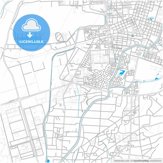 Pingtung, Pingtung, Taiwan, city map with high resolution roads.