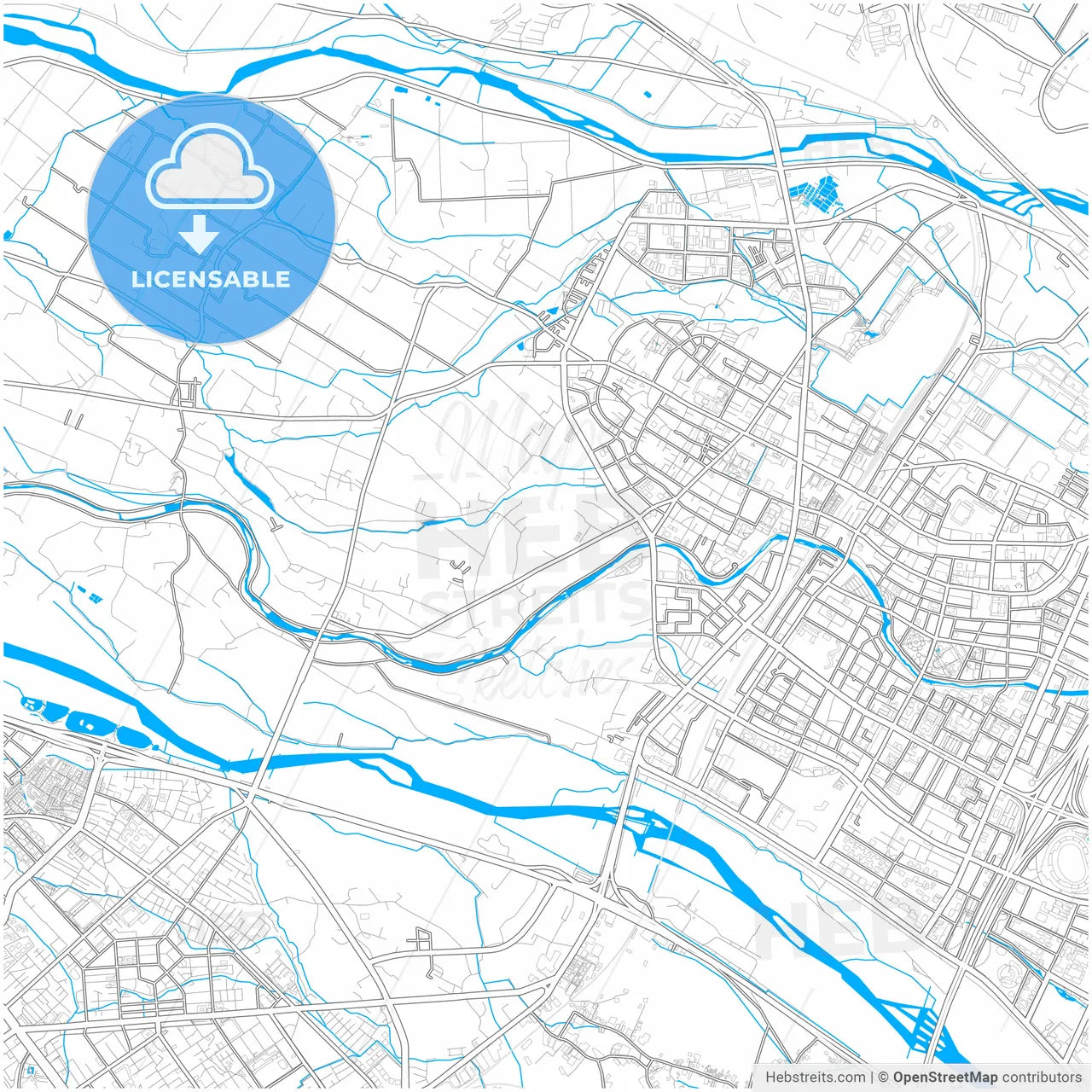 Zhubei, Hsinchu, Taiwan, city map with high resolution roads.