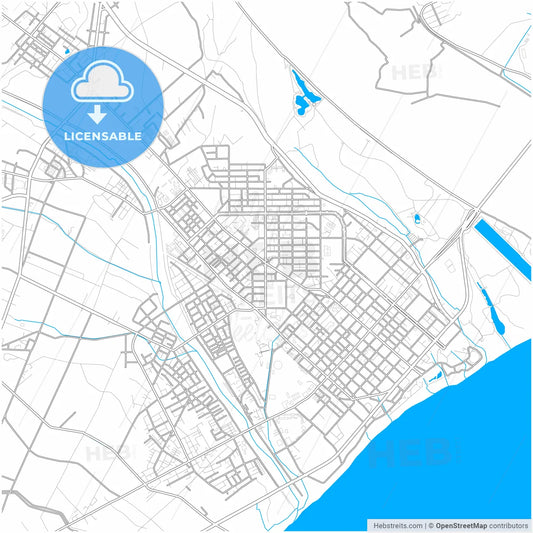 Taitung, Taitung, Taiwan, city map with high resolution roads.