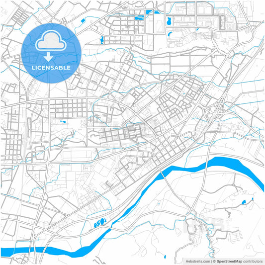 Toufen, Miaoli, Taiwan, city map with high resolution roads.
