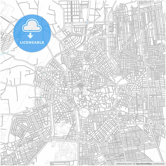 Homs, Syria, city map with high resolution roads.