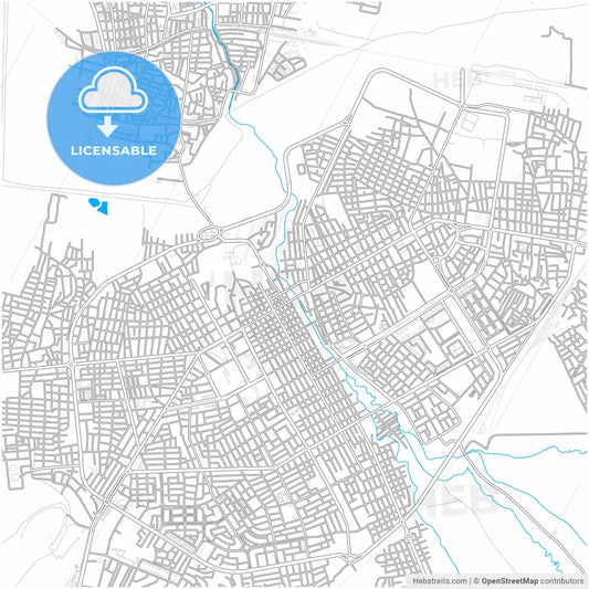 Qamishli, Syria, city map with high resolution roads.