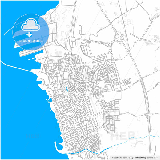 Tartus, Syria, city map with high resolution roads.