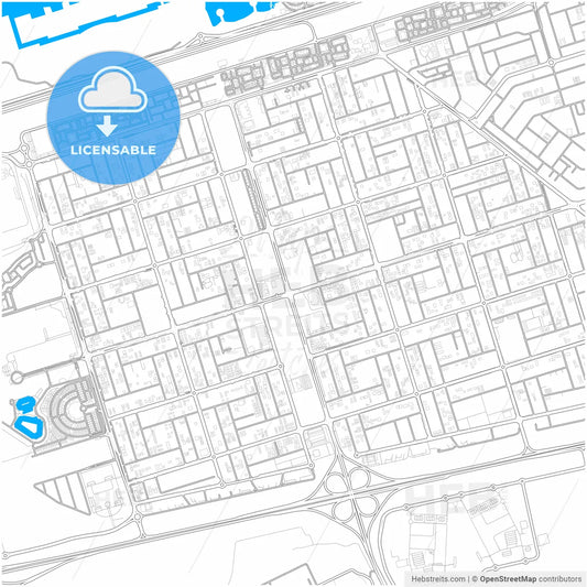 Khalifah A City, United Arab Emirates, city map with high resolution roads.