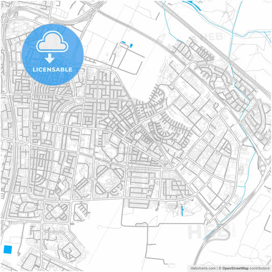 Holon, Tel Aviv, Israel, city map with high resolution roads.