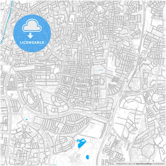 Ramat Gan, Tel Aviv, Israel, city map with high resolution roads.
