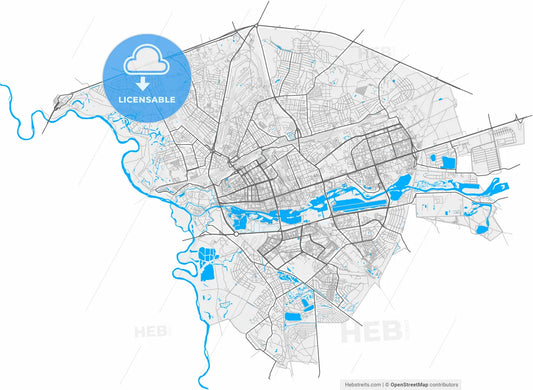 Brest, Voblasć, Belarus, high resolution vector map - Instant download PDF and JPG