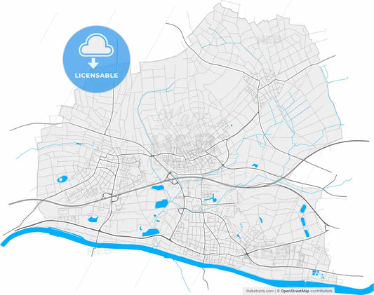 Maintal, Hesse, Germany, high resolution vector map - Instant download PDF and JPG