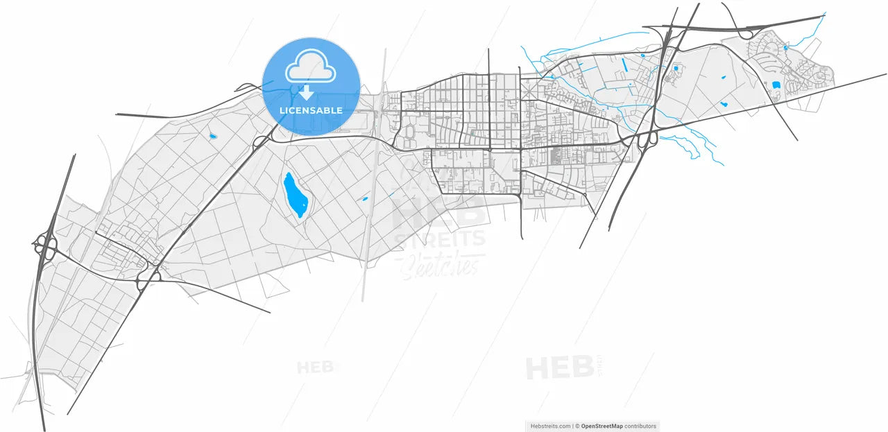Neu-Isenburg, Hesse, Germany, high resolution vector map - Instant download PDF and JPG