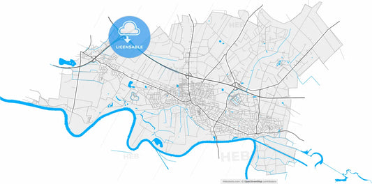 Achim, Lower Saxony, Germany, high resolution vector map - Instant download PDF and JPG