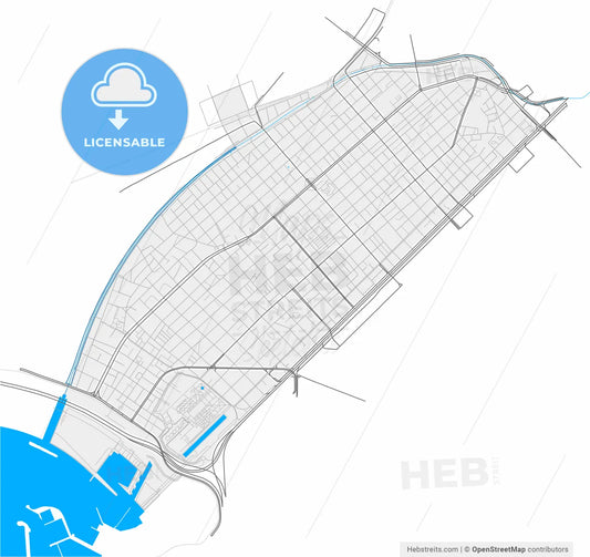 Kallithea, Attica, Greece, high resolution vector map - Instant download PDF and JPG