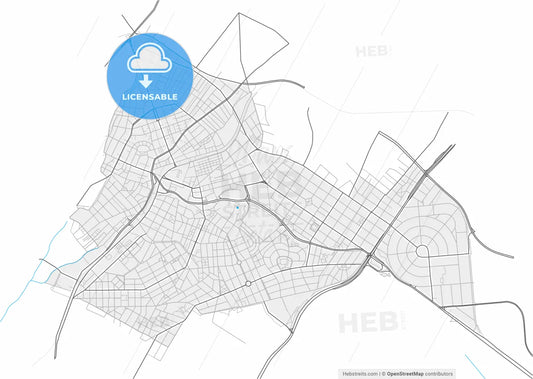 Nea Ionia, Attica, Greece, high resolution vector map - Instant download PDF and JPG
