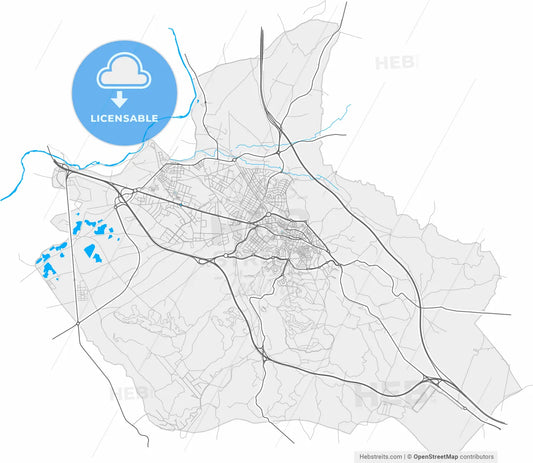 Arganda, 28500, Spain, high resolution vector map - Instant download PDF and JPG