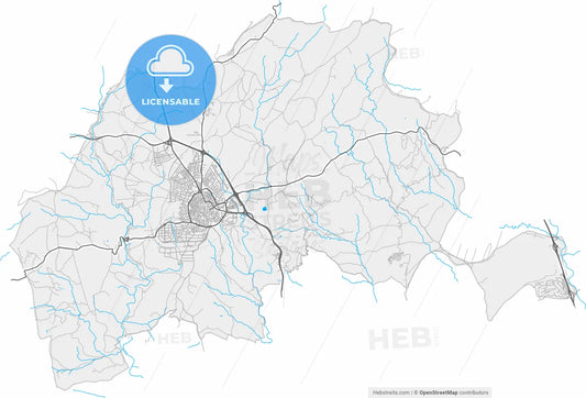 Colmenar Viejo, Madrid, Spain, high resolution vector map - Instant download PDF and JPG