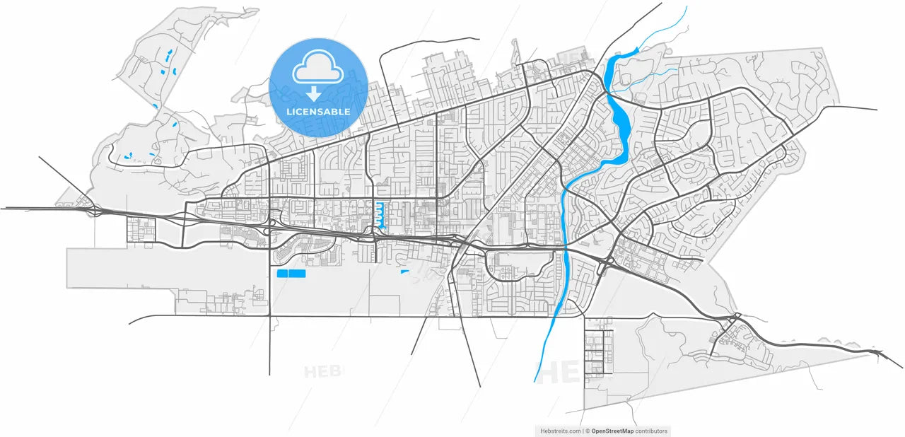 Camarillo, California, United States, high resolution vector map - Instant download PDF and JPG