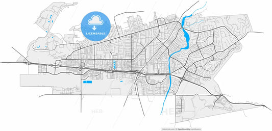 Camarillo, California, United States, high resolution vector map - Instant download PDF and JPG