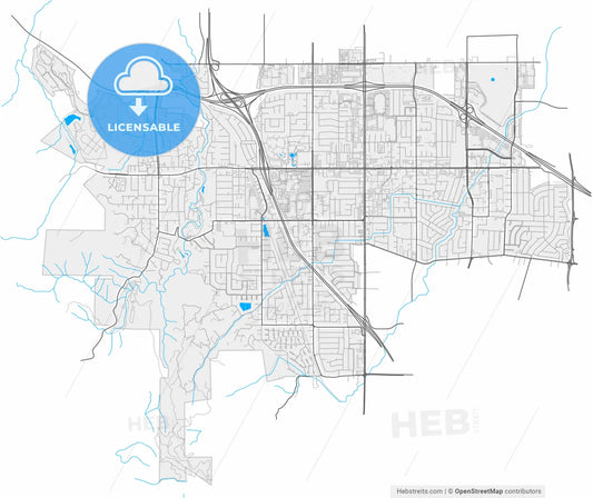 Cupertino, California, United States, high resolution vector map - Instant download PDF and JPG