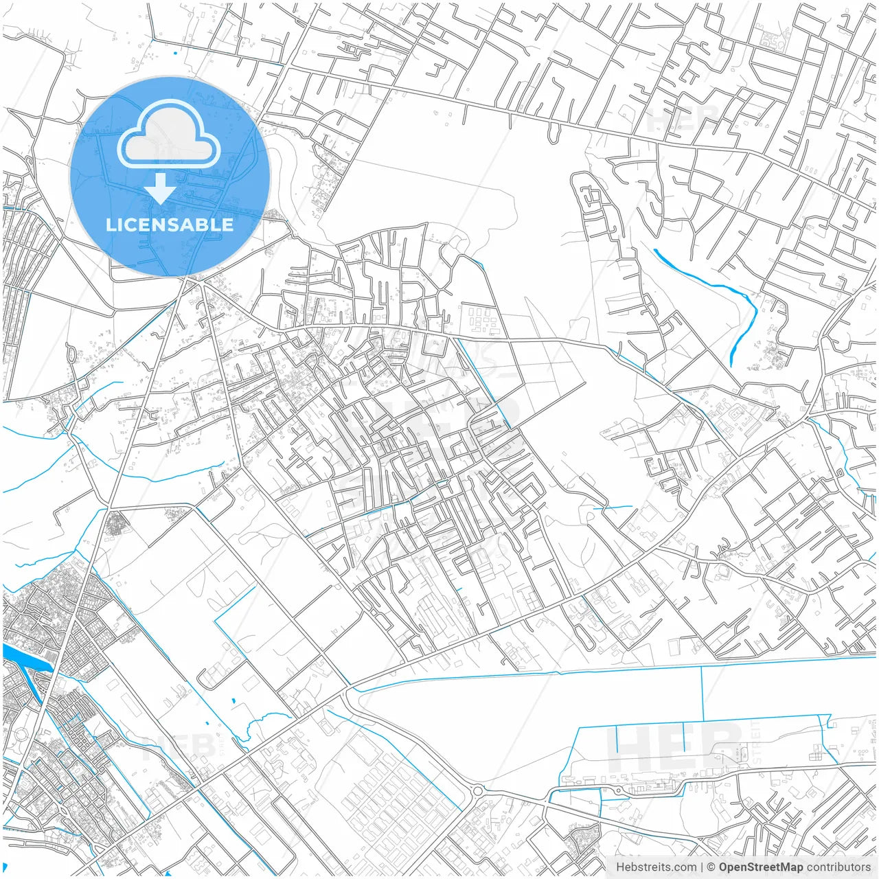 Port-au-Prince, Ouest, Haiti, city map with high resolution roads.