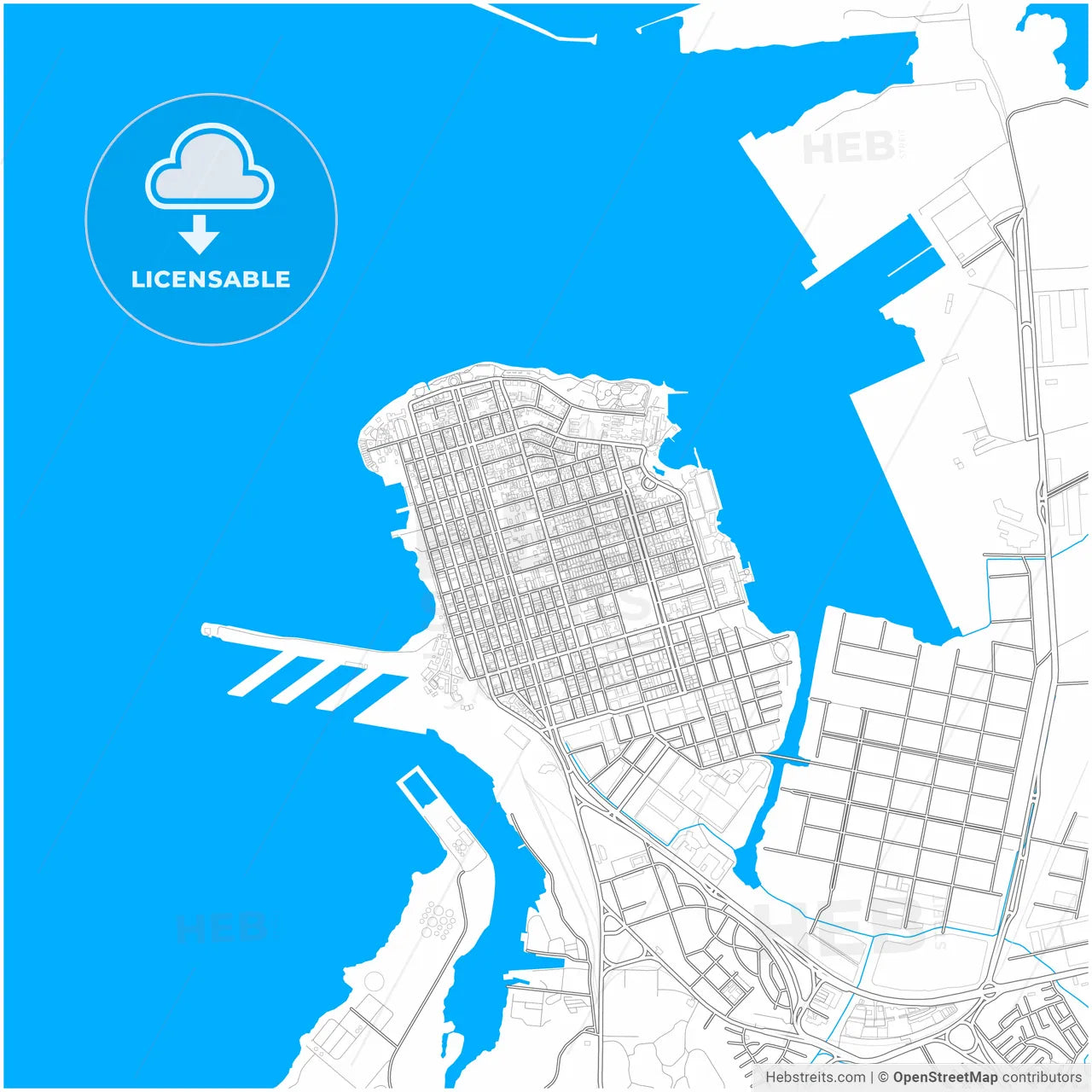 Colón, Colón, Panama, city map with high resolution roads.