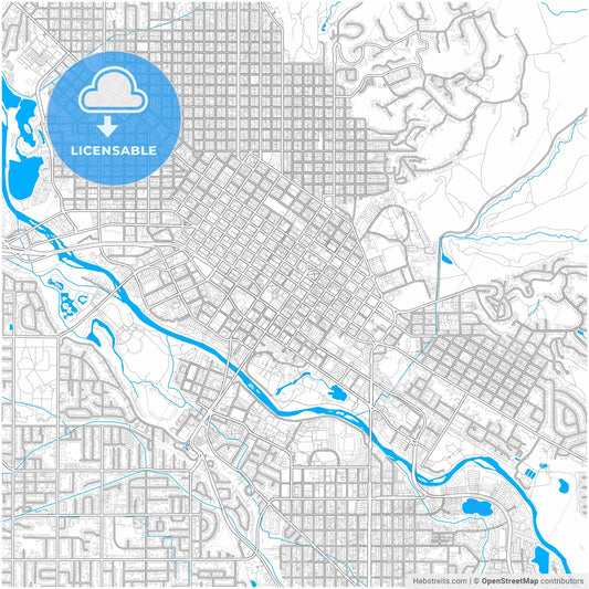 Boise, Idaho, United States, city map with high resolution roads.