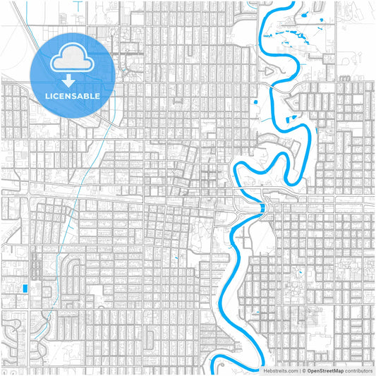 Fargo, North Dakota, United States, city map with high resolution roads.
