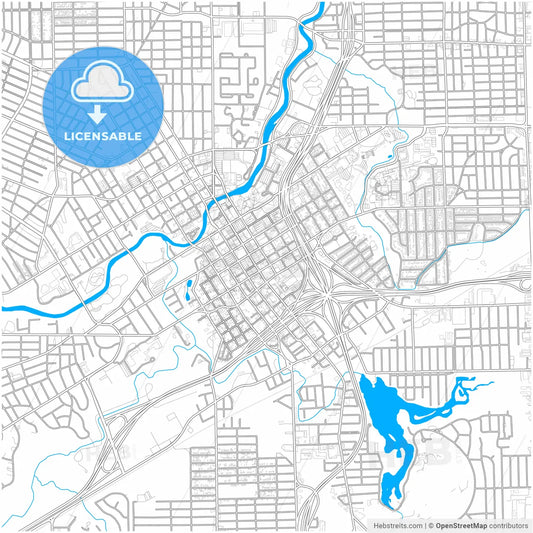 Flint, Michigan, United States, city map with high resolution roads.