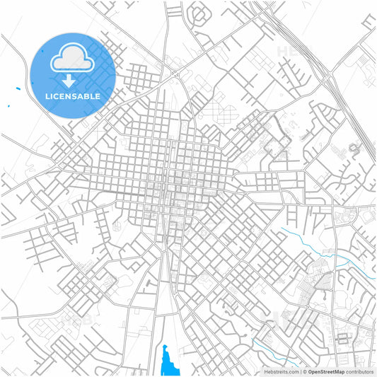 Bryan, Texas, United States, city map with high resolution roads.