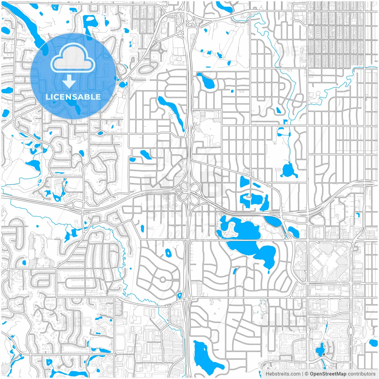 Edina, Minnesota, United States, city map with high resolution roads.