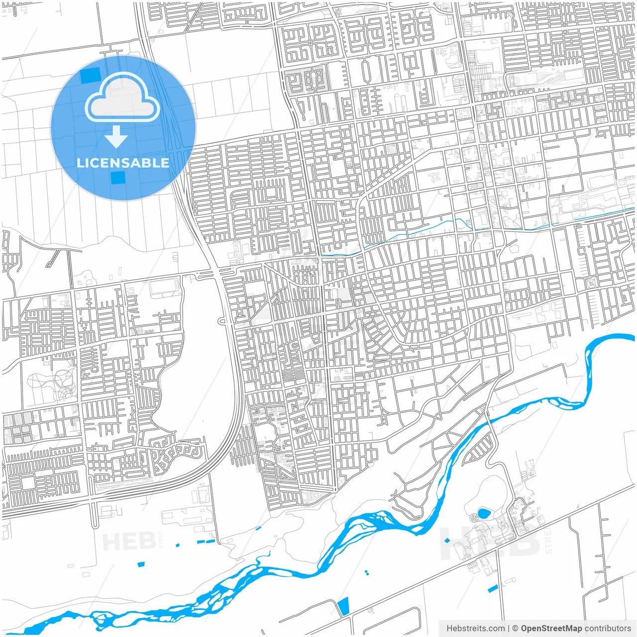 Puente Alto, Chile, city map with high resolution roads.