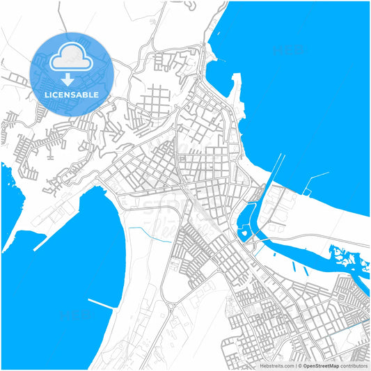 Talcahuano, Chile, city map with high resolution roads.