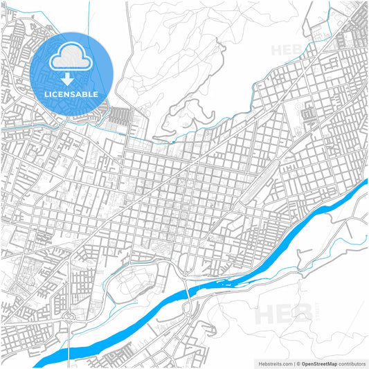 Temuco, Chile, city map with high resolution roads.