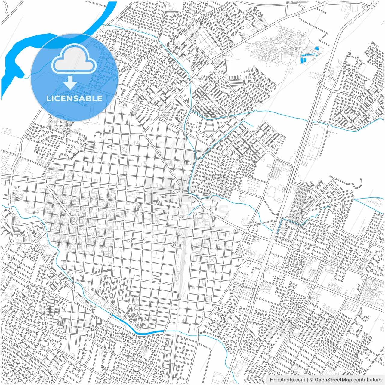 Talca, Chile, city map with high resolution roads.