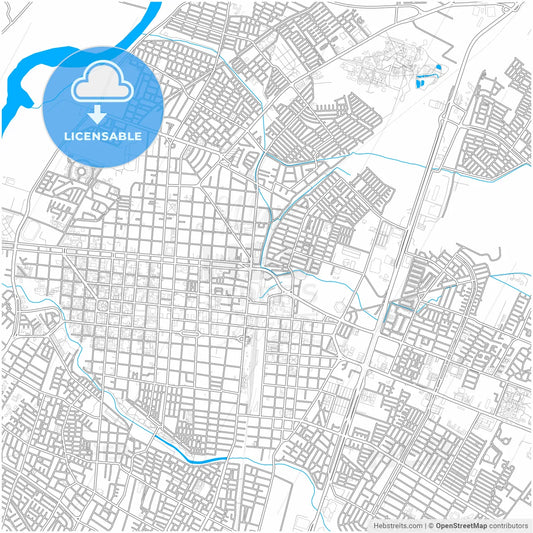 Talca, Chile, city map with high resolution roads.