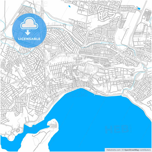 Puerto Montt, Chile, city map with high resolution roads.