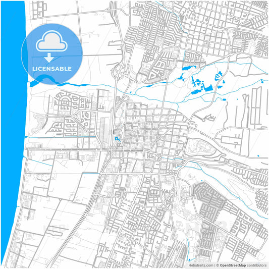La Serena, Chile, city map with high resolution roads.