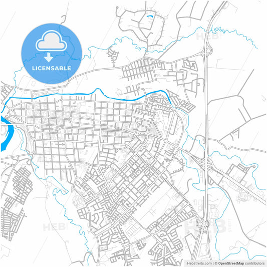 Osorno, Chile, city map with high resolution roads.