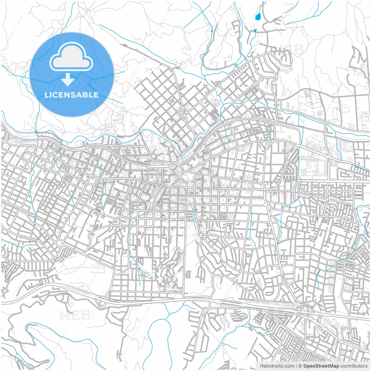 Quilpue, Chile, city map with high resolution roads.