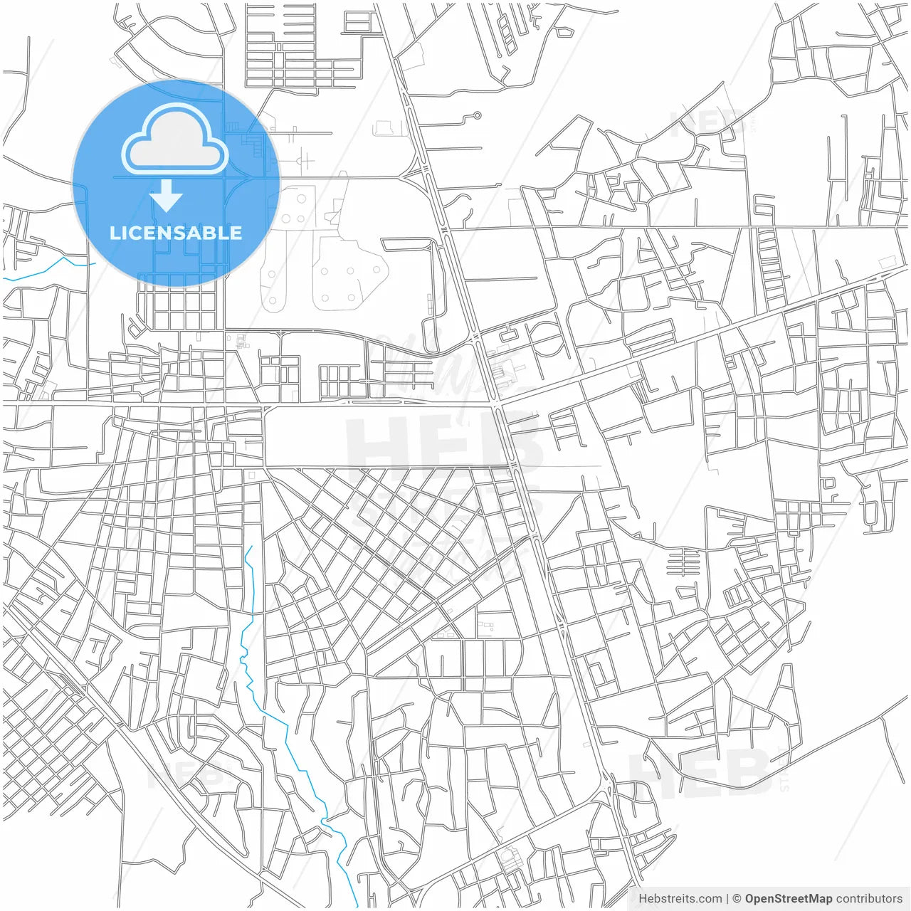 Anaco, Venezuela, city map with high resolution roads.