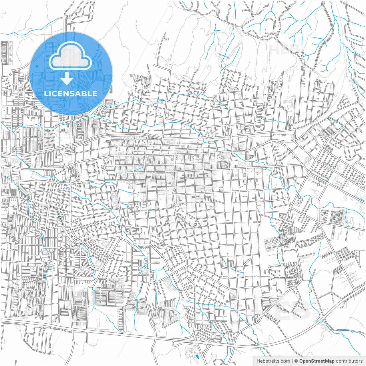Villa Alemana, Chile, city map with high resolution roads.