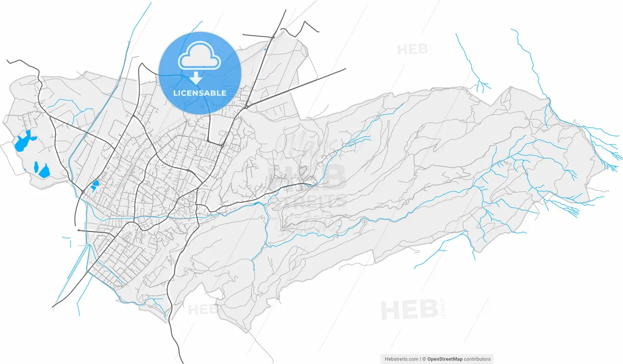 Götzis, Vorarlberg, Austria, high resolution vector map - Instant download PDF and JPG
